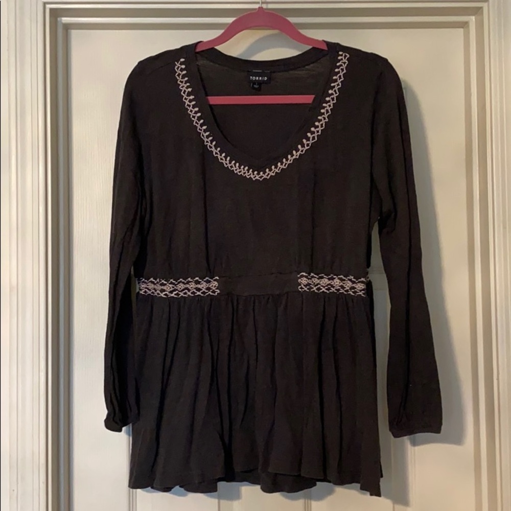 Torrid Gray Long Sleeve Top 1